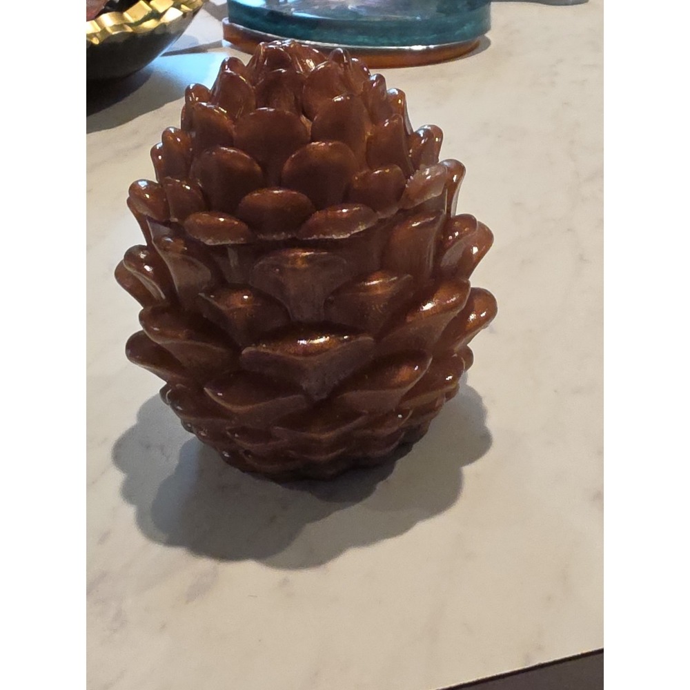Handmade Resin Pinecone Jar 3.5x4 Inches
